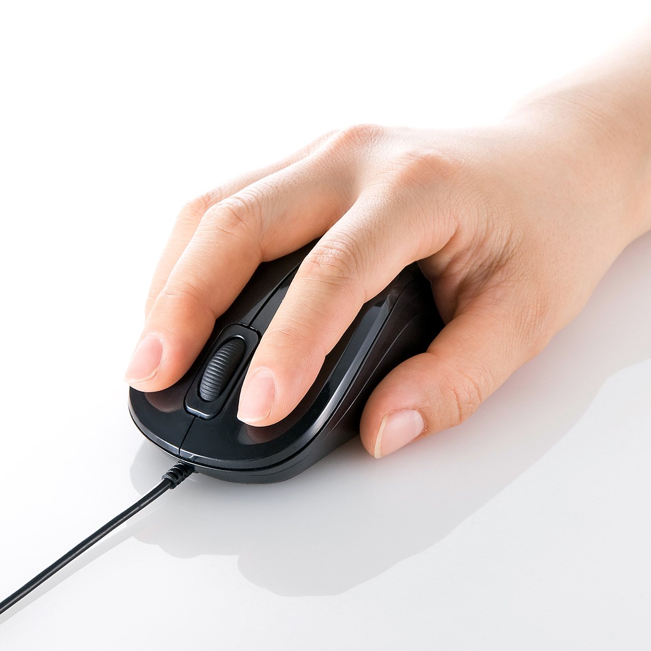SANWA SUPPLY MA-BL9BK - Ratón (Ambidextro, Óptico, USB, 1000 DPI, Negro)