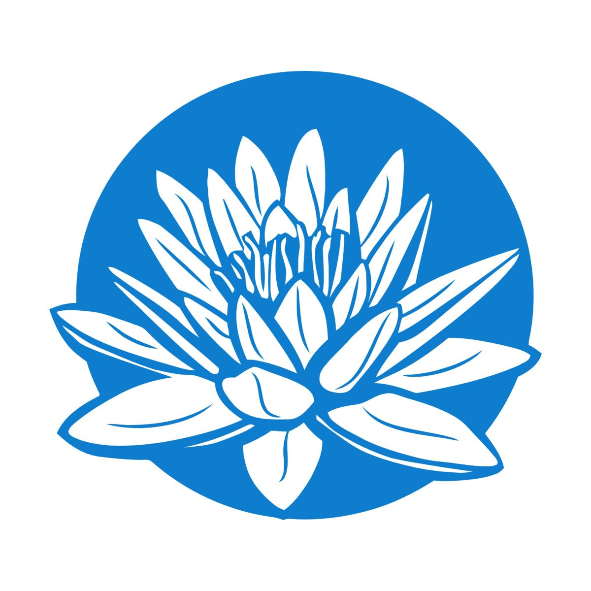 Lotus Floral Yoga Studio Meditation Fine Carving Stickers 81x90.5cm It Won't Fall Off Extra Large Blue — image 1