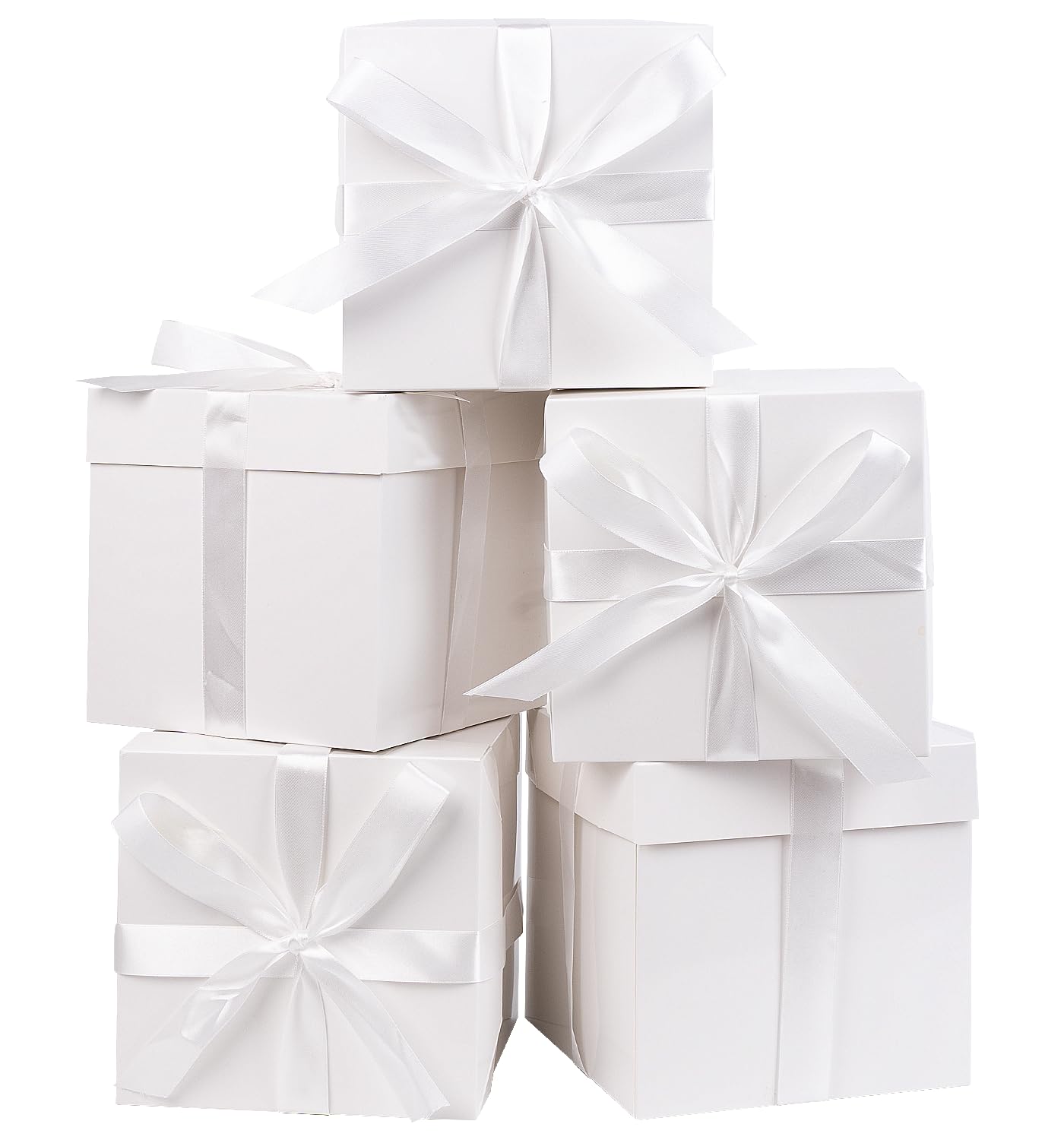 Boîtes cadeaux carrées blanches avec papier de soie pour Saint-Valentin - 8