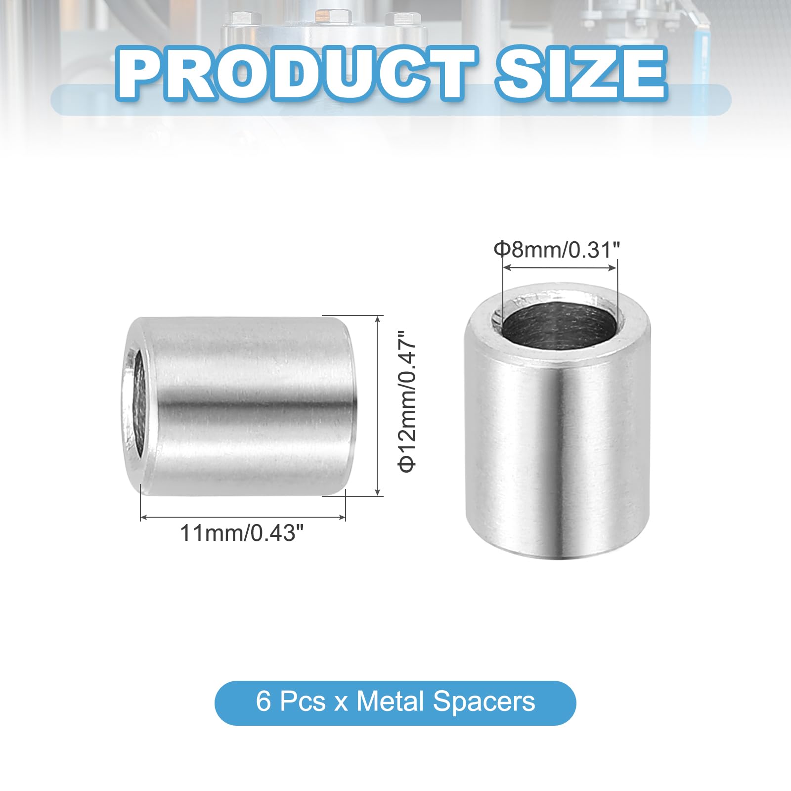 PATIKIL 6 Pcs Stainless Steel Spacers - Image 2
