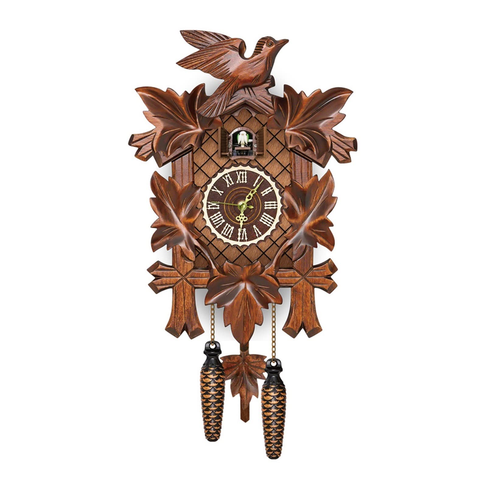 New German Black Forest Cuckoo Clock Retro Nordic Style Wooden Cuckoo