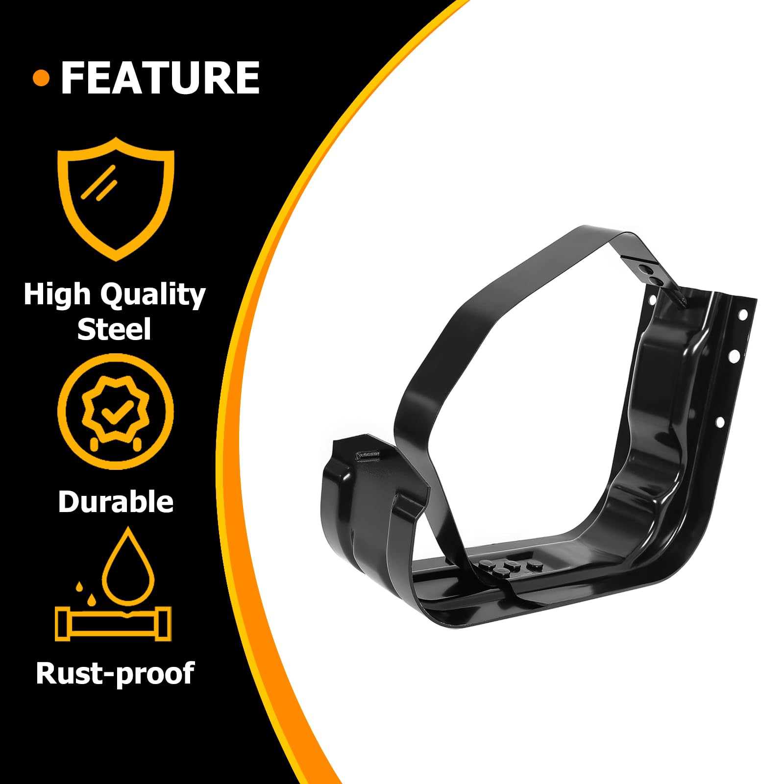 Rear Fuel Tank Hanger Strap For Chevy & GMC Pickup C/K 73-86 & R/V 87-91 - Steel, Black
