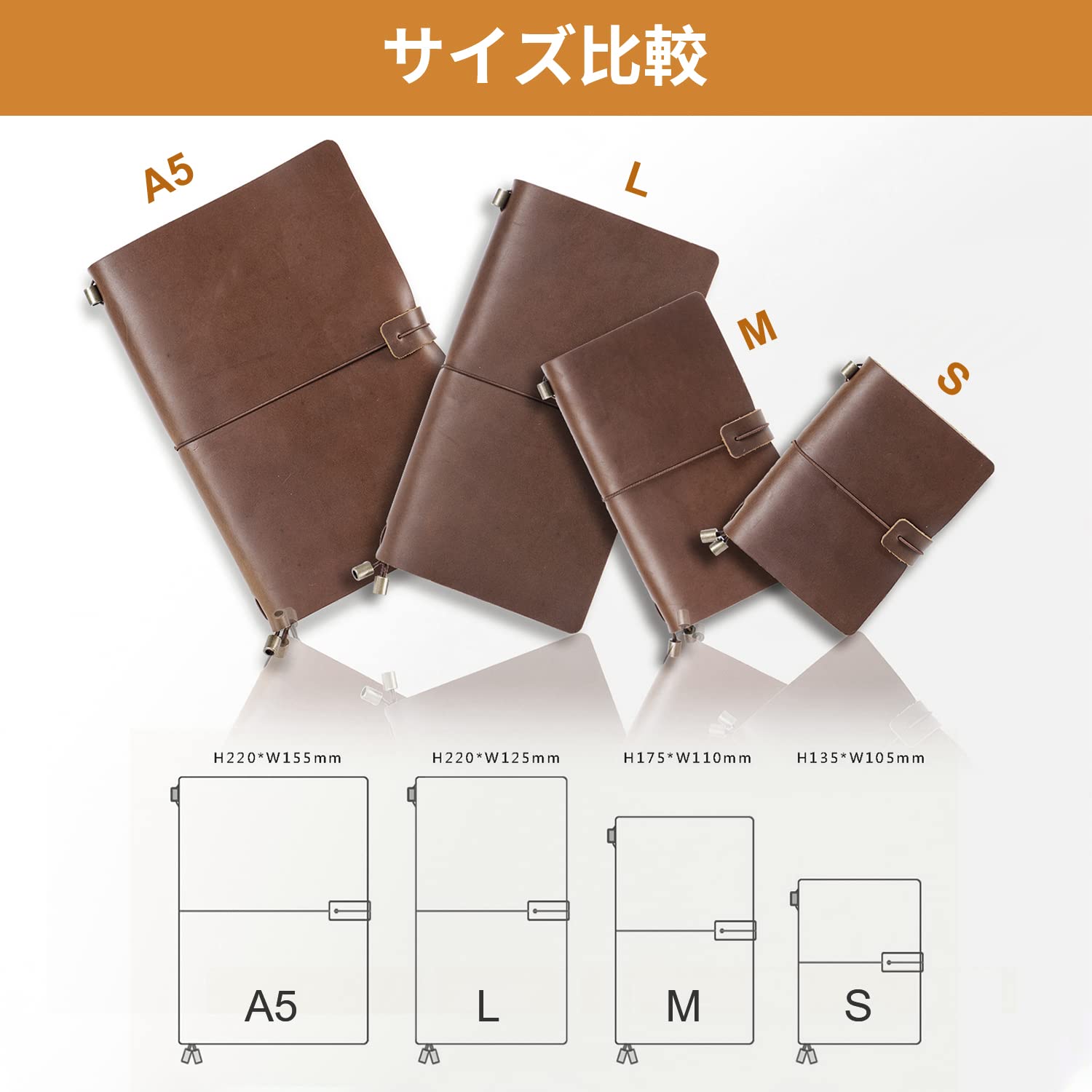 Amazon.co.jp: システム手帳 本革 ノート パスポート レザー メモ日記 