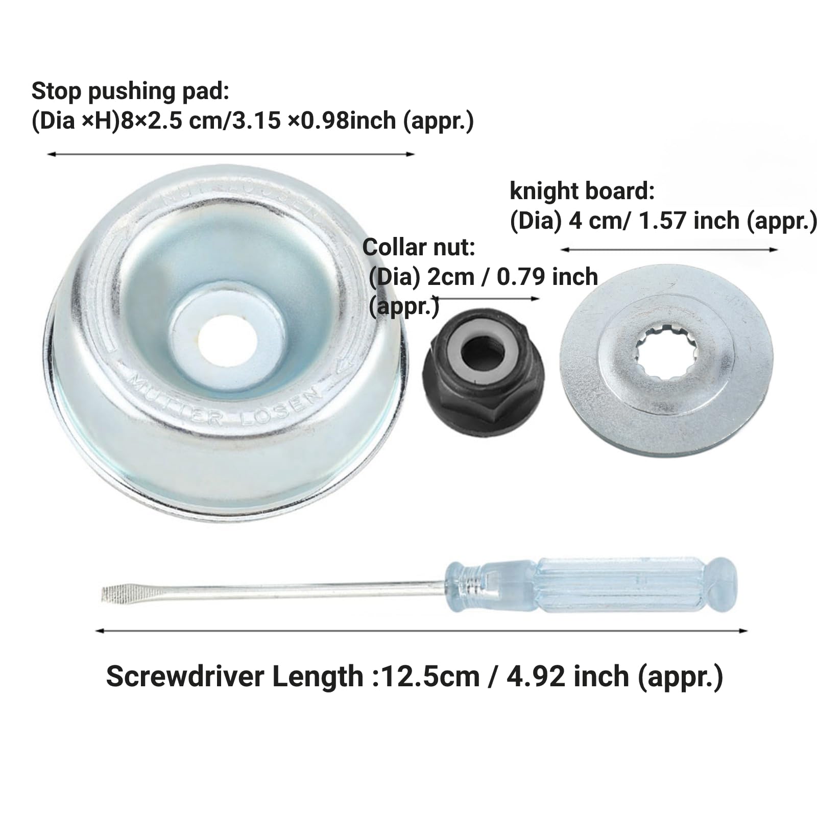 Jeffergarden Rasenmäher-Messeradapter-Kit – Für Trimmer & Freischneider – Inkl. Mutter, Platte & Schraubendreher