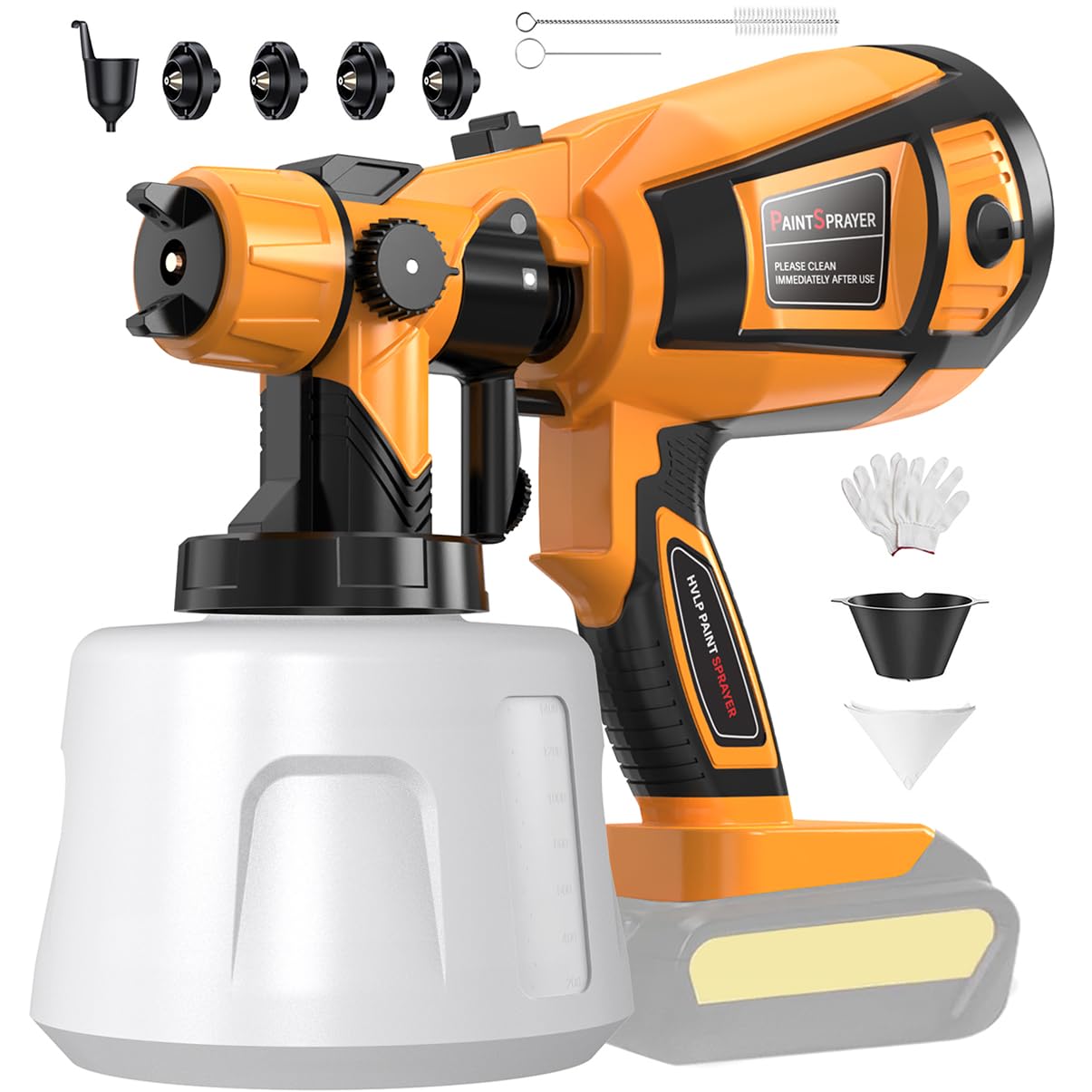 Paint Sprayer Tool High Power Electric Spray Paint Gun Easy to Clean for Furniture Cabinets Fence Walls Door Garden Chairs Gold