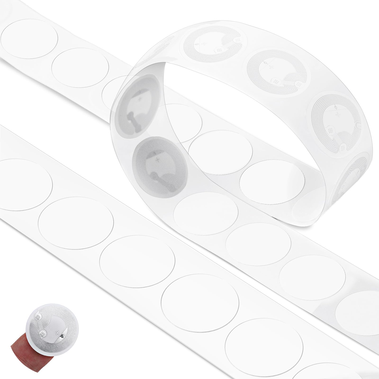 50 szt. naklejek NFC z oryginalnym chipem NTAG216 NFC naklejki samoprzylepne etykiety przezroczyste znaczniki RFID wielokrotnego zapisywania 888 bajtów pamięci odpowiednie do wszystkich urządzeń z