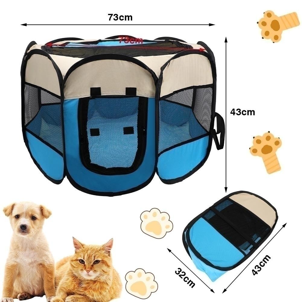 Portable Dog Pen, Foldable Pet Playpen, Cat Playpen for Dogs Puppy Pen for Indoors Outdoor Waterproof Puppy Crate - Image 2