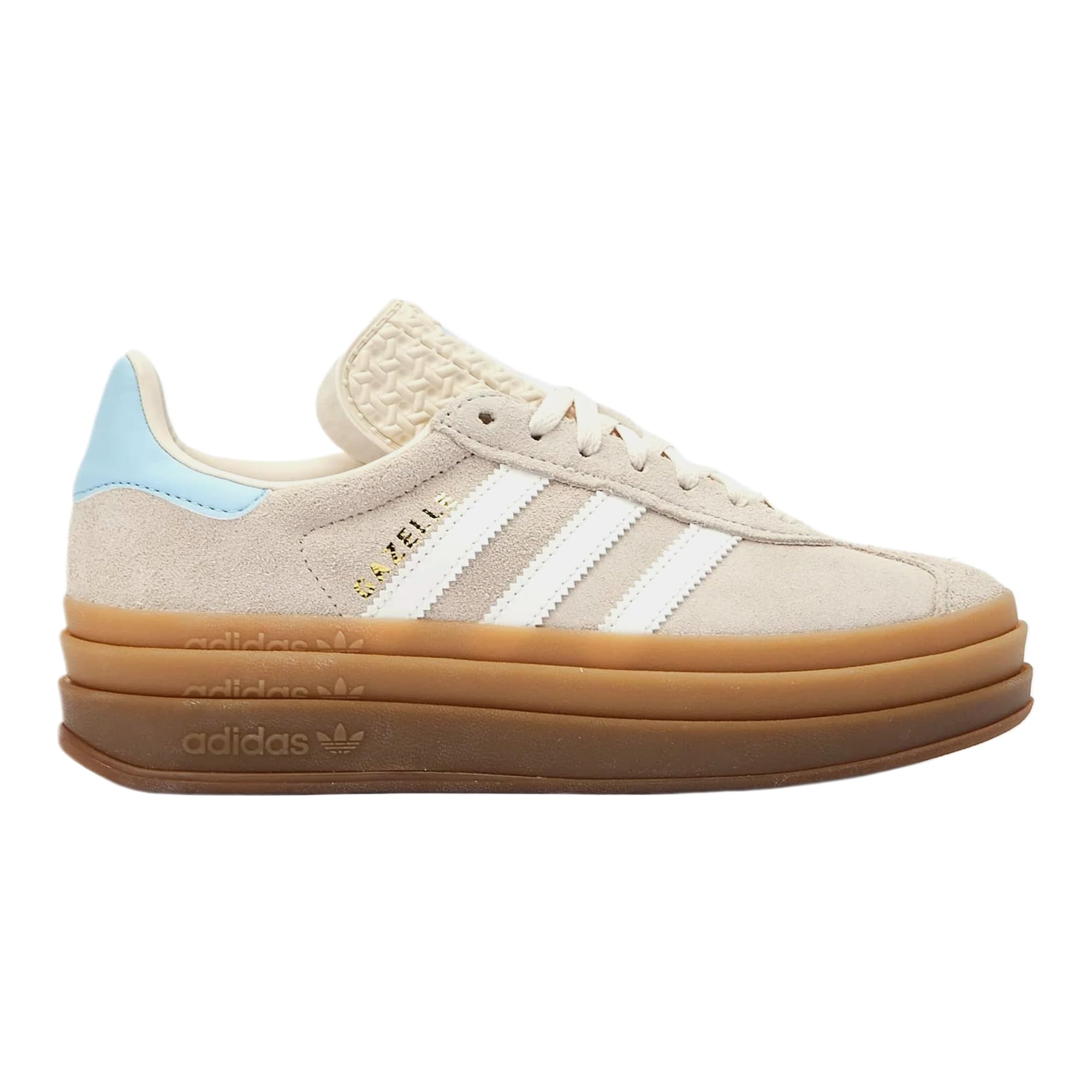 Adidas Gazelle Bold J Big Kid Sneaker, Wonder White Clear Sky, 5 US Women/4 US Men