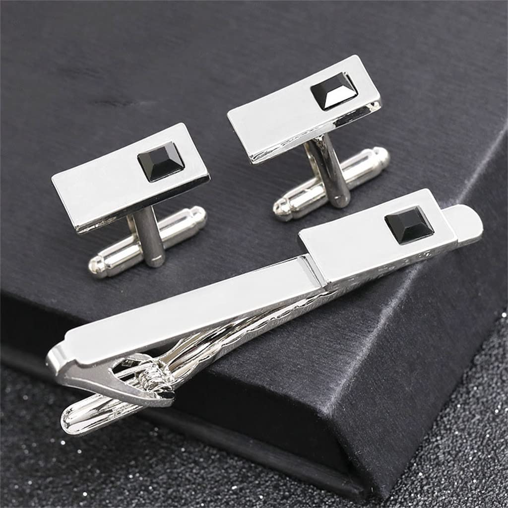 Gioielli Gemelli da Uomo Fermacravatta Set di Gemelli Accessori per Abbigliamento Gemelli per Camicie da Festa Set di Spille Fermacravatta (B Come Mostrato nell'immagine)