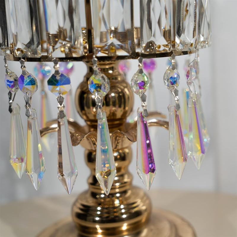 Vansh Traders 25Pcs 55mm Red Crystal Glass Chandelier Icicle Crystal Prisms Lighting Lamp Decoration Parts (Rainbow 2)-image-10