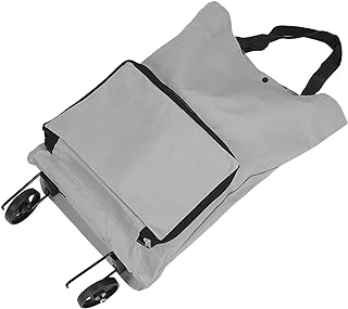 Collapsible Bags Folding Shopping Bag with Wheels Foldable Shopping Cart Reusable Shopping Bags Grocery Bags Shopping Bag on Wheels (Grey)