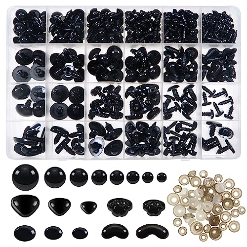 Lista de Narices los más solicitados. 37 TOAOB - 600 piezas de seguridad para ojos y narices con arandelas de 5 mm a 16 mm, ojos de seguridad de plástico negro para amigurumis, ganchillo y animales de peluche,...