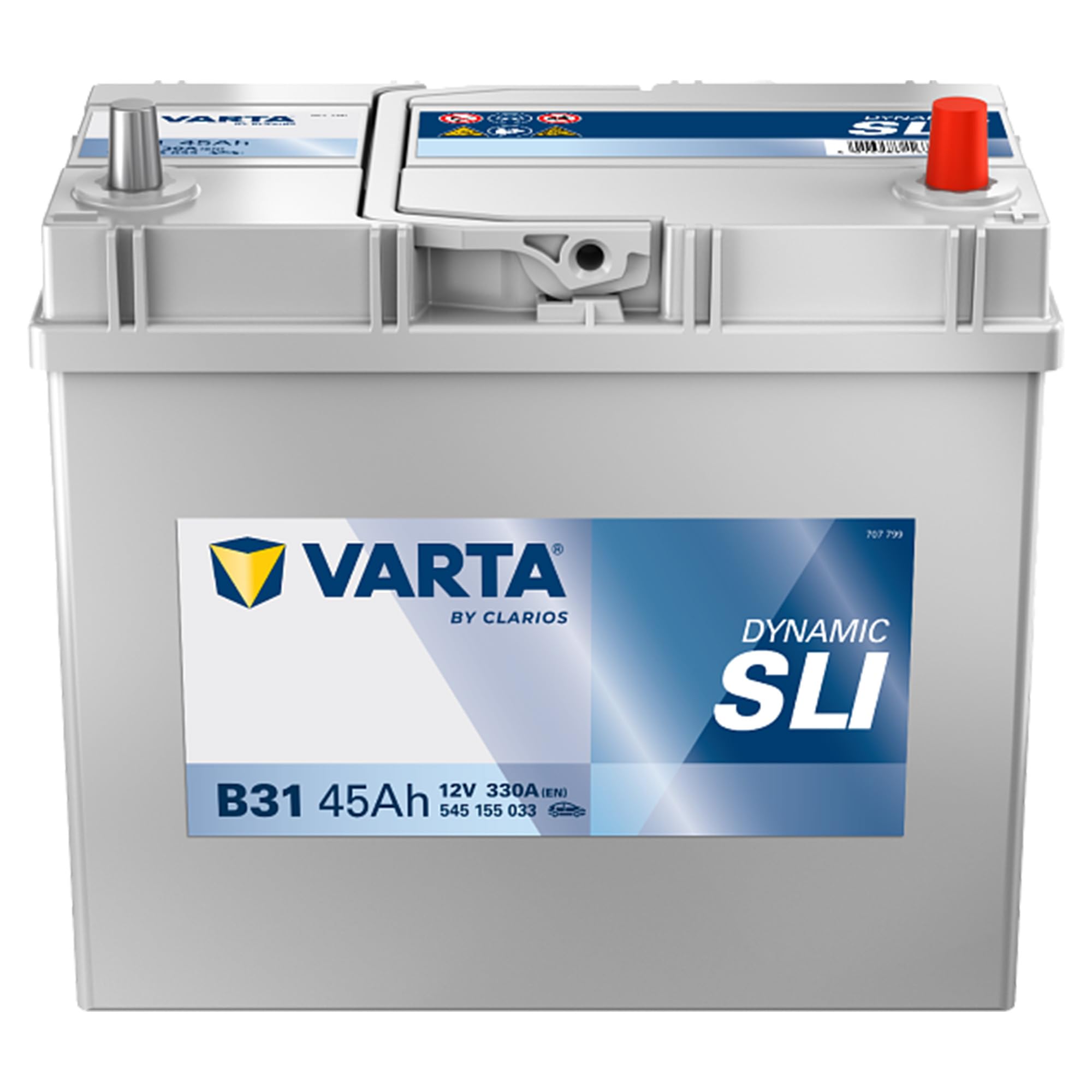 VARTA Automotive DYNAMIC SLI (B31) 12V 45Ah 330A - Nassbatterie KFZ mit Standardausstattung & ohne Start-Stopp System - Starterbatterie für einfachen Energiebedarf - Bleisäurebatterie wartungsfrei