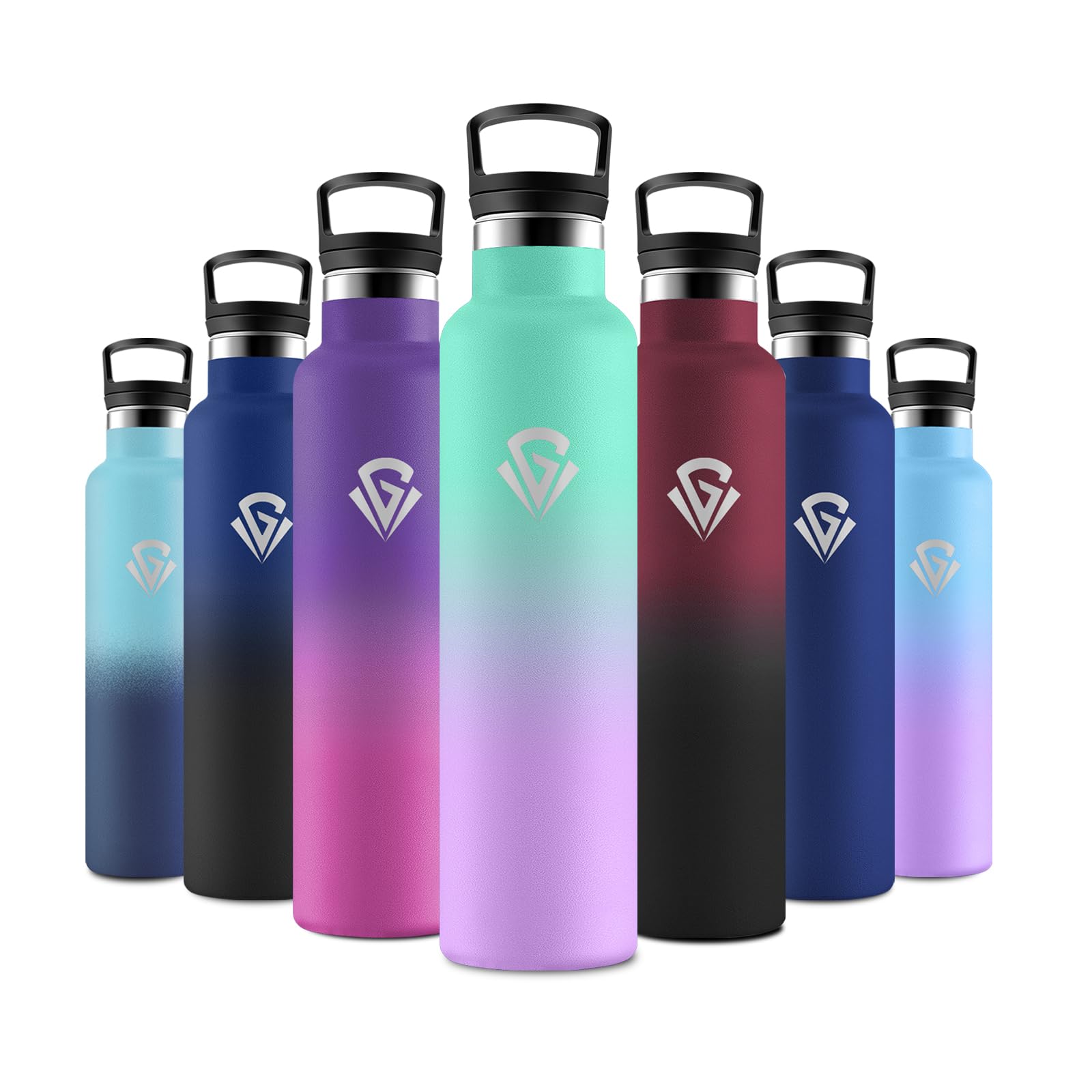 JAPORIA 1L Insulated Water Bottle with Straw, Stainless Steel Water Bottle, Double Layer, Leakproof, for Carbonated Drinks, Travel
