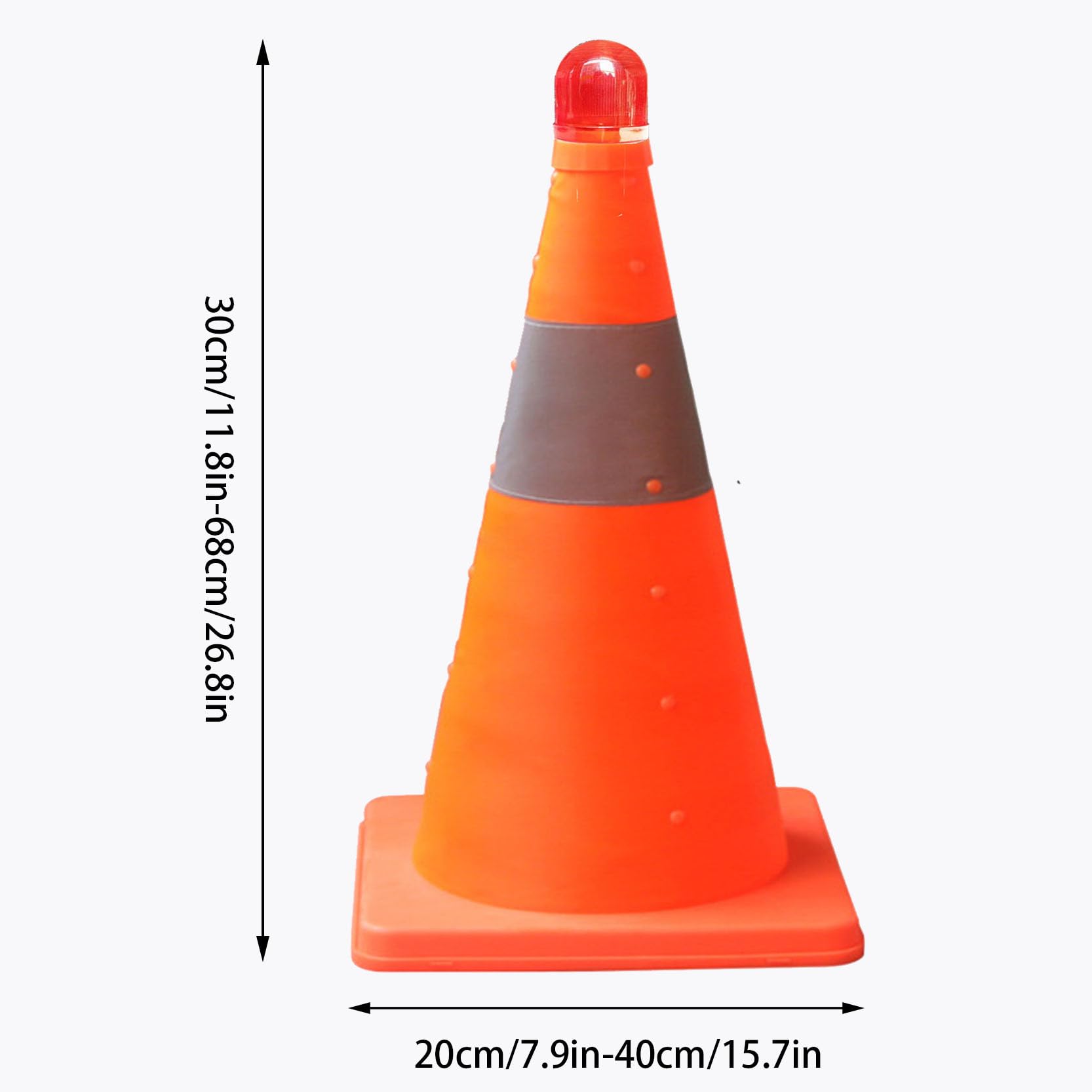 Cono Stradale in PVC Arancione Fluorescente,Cono per Parcheggi e Garage con Base Resistente, Strutturalmente Stabile E Resistente alle Intemperie(Color:6A)