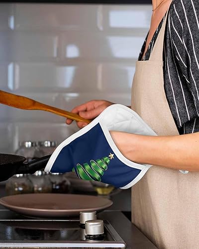 Miniatura 38 de Juego de 4 agarraderas de tela de rizo antideslizantes y aislantes de calor con bolsillo, guantes gruesos para horno, posavasos para hornear