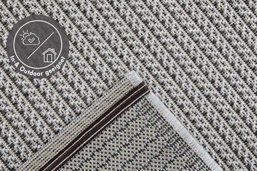 andiamo Kurzflorteppich Clyde Webteppich ohne Flor Bordüre anthrazit, 200 x 290 cm, 721848