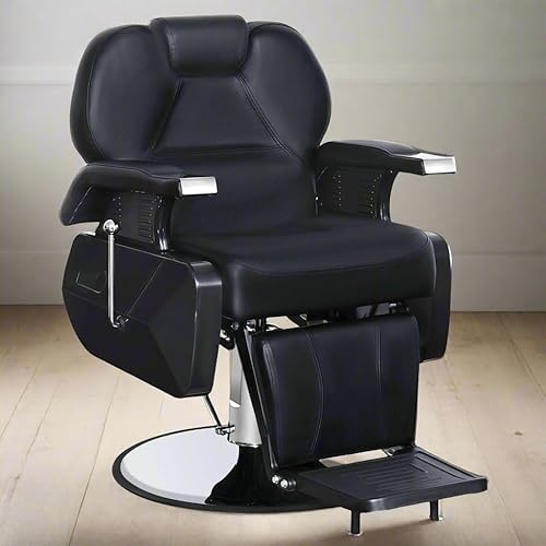 Miniatura 2 de BarberPub Silla de peluquería reclinable resistente, sillas hidráulicas multiusos para estilista, peluquería y tatuaje 2688 (negro)