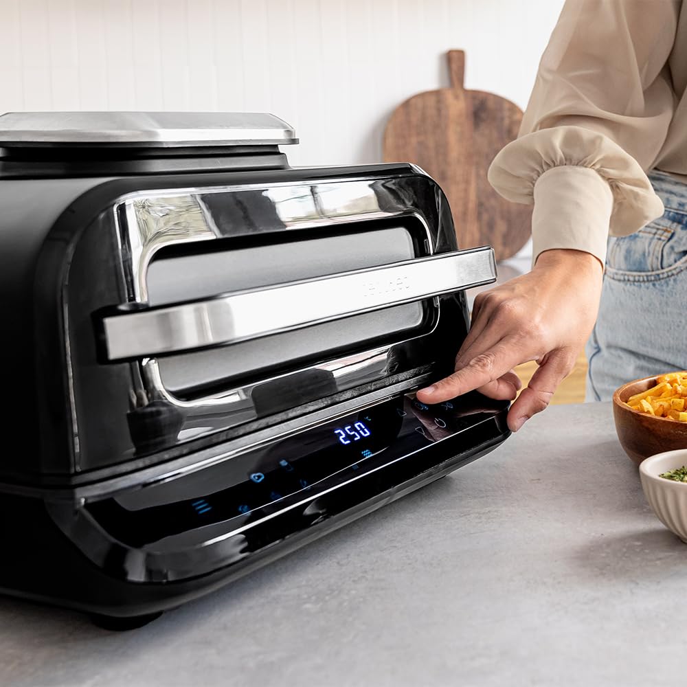 Cecotec Friteuse à Air Grill sans Huile de 6 L Cecofry FireDome 6000. 2400 W, 6 Modes de Cuisson et 4 Niveaux Grill, Thermostat Réglable, Comprend une Sonde de Température et des Accessoires