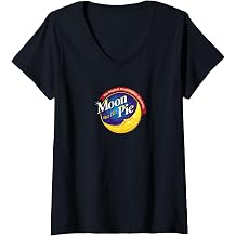 Womens MoonPie Modern Logo V-Neck T-Shirt
