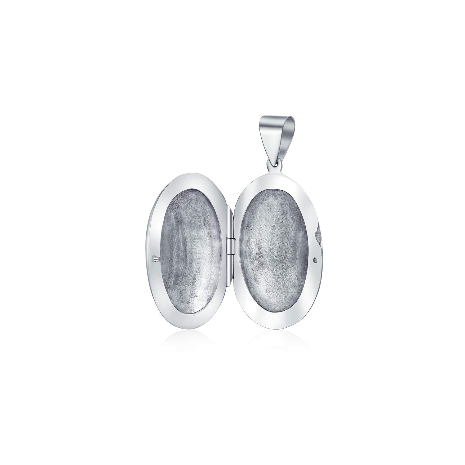 Bling Jewelry Collana Con Ciondolo Medaglione Ovale In Argento .925 Stile Vintage Per Donne Personalizzato Con Design Inciso A Foglia Floreale Piccoli Medaglioni Che Contengono Foto