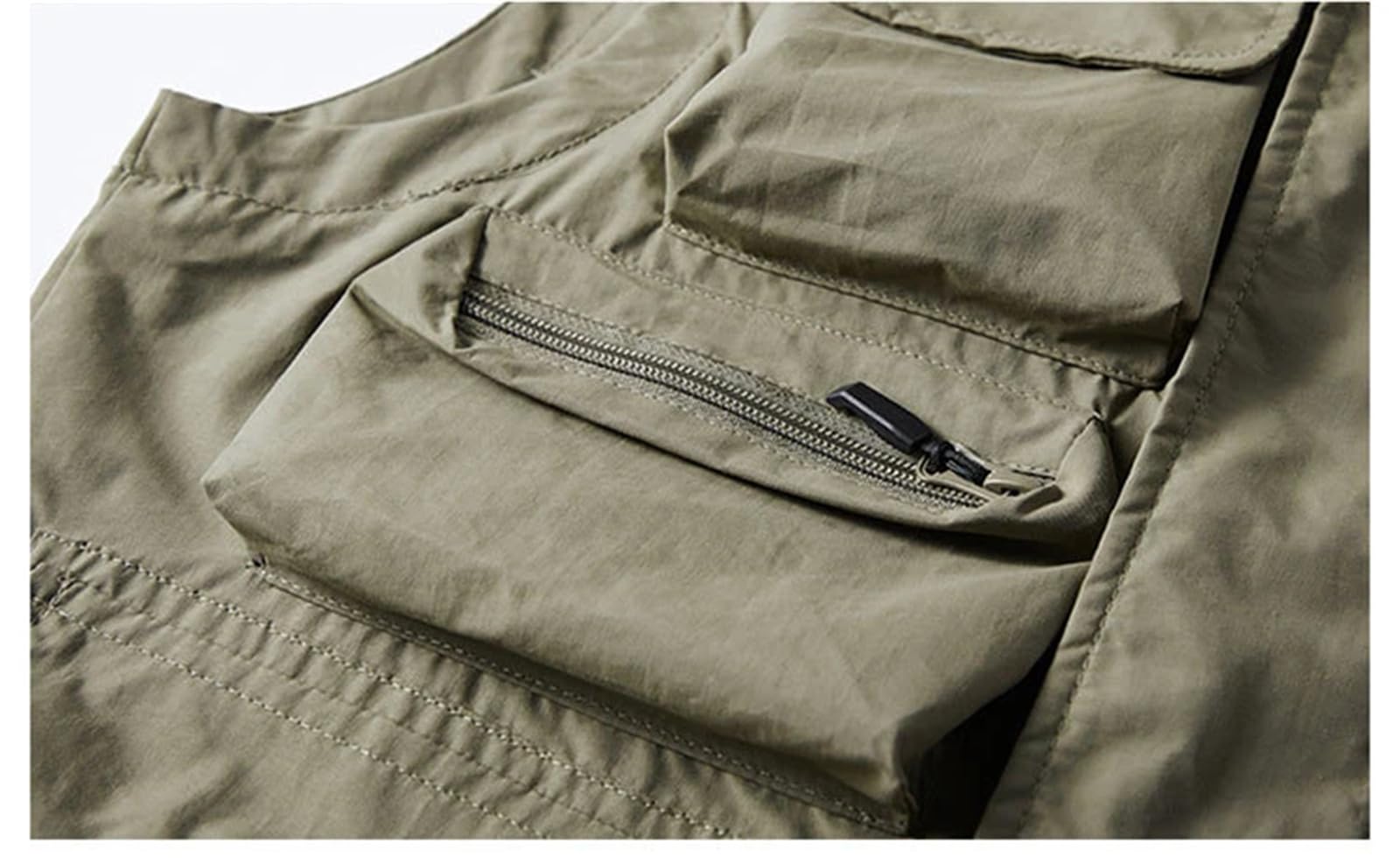 Hombres Al Aire Libre Multi-Bolsillo Director De Pesca Reportero Trabajo Chaleco Fotografía Casual Chaleco con Cuello En V