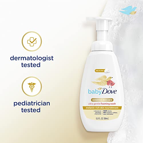 Baby Dove Baby Foaming Wash Melanin-Rich Skin Nourishment 4 Count Moisturizes Melanin-Rich Skin Ultra Gentle 13.5 Fl. Oz. #TOP4