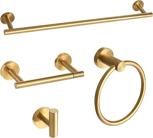 Miniatura 9 de Juego de accesorios de baño negro mate de 4 piezas, juego de toallero de acero inoxidable montado en la pared, incluye toalla de mano de 24