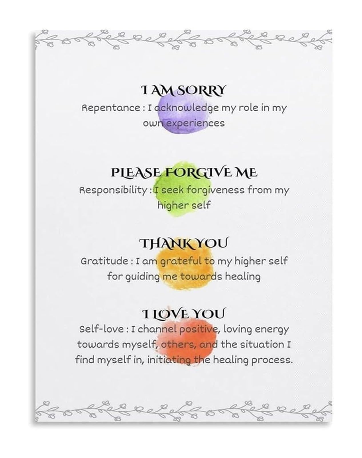 PKNVKZIDK Spiritual Practice Metal Sign Hooponopono Ancient Hawaiian Prayer for Forgiveness Reconciliation Space Decor 8 X 12 in