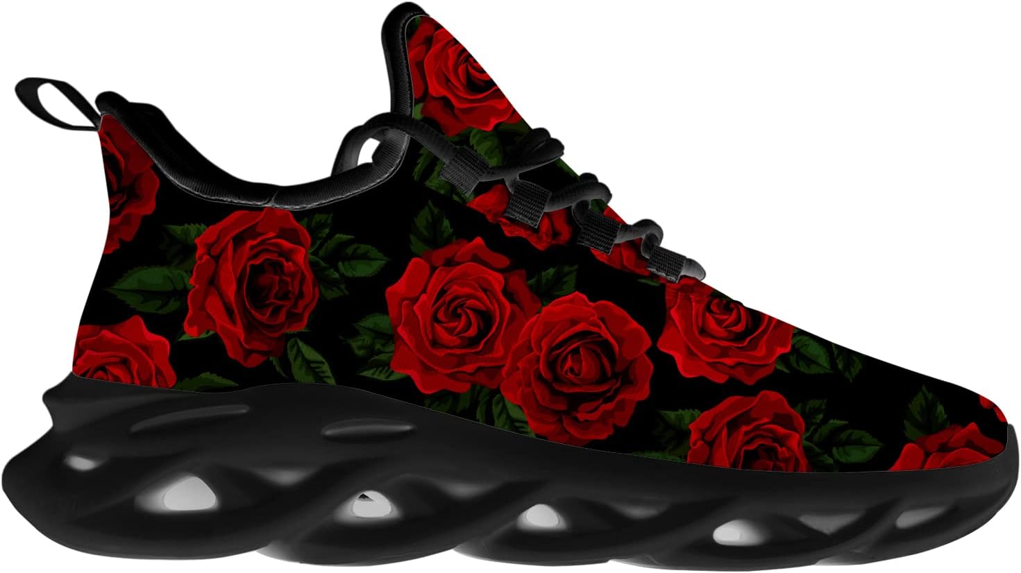 Ciadoon Rose Shoes for Men Women Road Running Shoes Non-Slip Walking Tennis Sneakers Cross Trainer Shoes Gifts