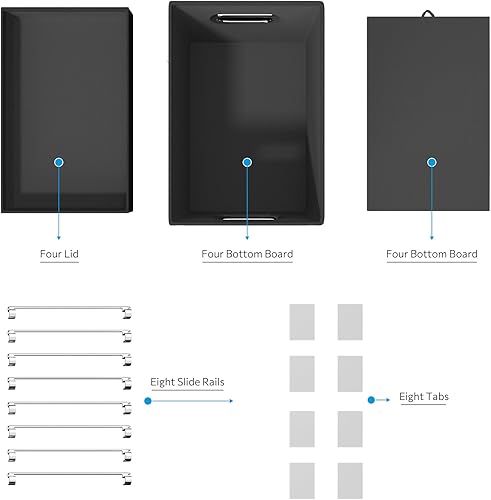 Miniatura 7 de Caja de archivos colgante con tapa, juego de 4 organizadores de archivos, caja de almacenamiento plegable de lino decorativo para oficinahogar (14 x