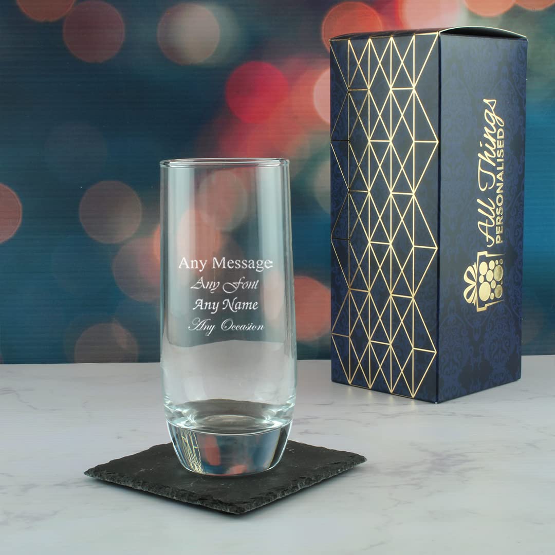 Verre à bière personnalisé gravé 332 ml, n'importe quel message, pour toutes les occasions telles que les anniversaires, mariages, Noël, Pâques, remise de diplôme, gravé au Royaume-Uni