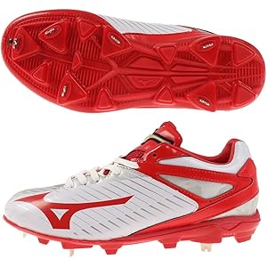Mizuno ミズノ ワイドスパイクシューズ ホワイト/レッド 野球 スパイク ミズノ野球スパイク赤（色：ホワイト系）のおすすめ人気商品一覧