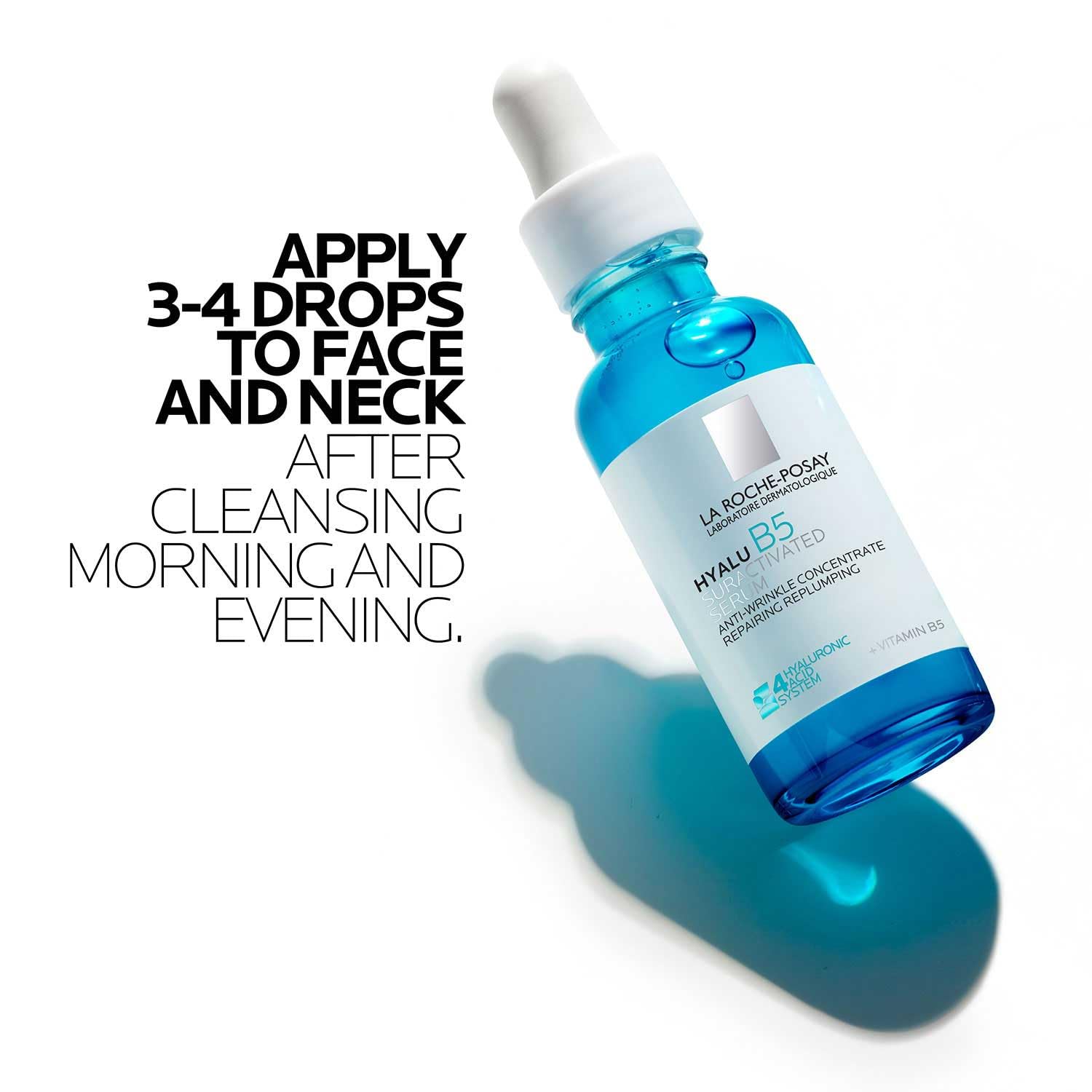La Roche Posay Anti-Falten-Serum, Für normale bis empfindliche Haut, Regenerierend und Aufpolsternd, Mit Vitamin B5, Madecassosiden und Hyaluron, Hyalu B5, 50 ml