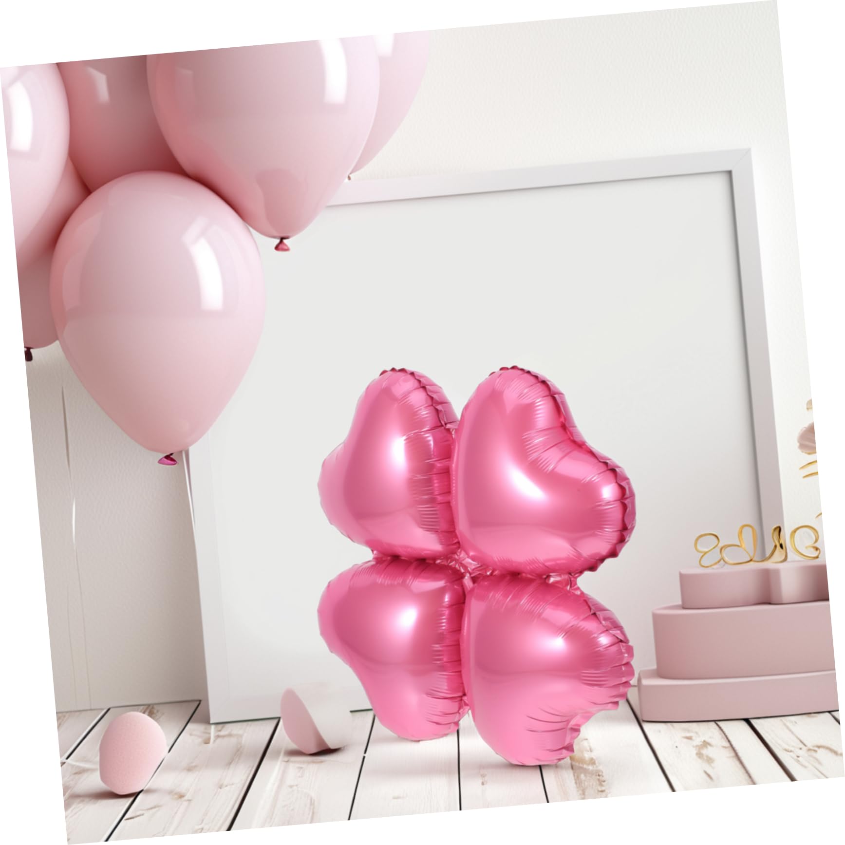 50piezas Globos De Aluminio Corazón Globos Decorativos Para San Valentín Fiesta De Cumpleaños Decorativo De Corazón