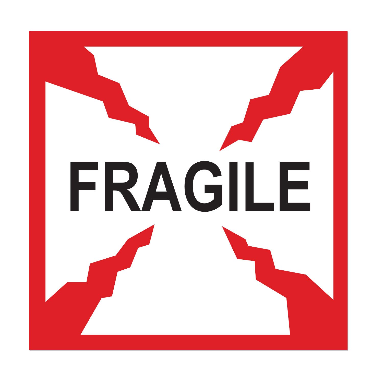 OfficeSmartLabels (10,2 x 10,2 cm, 600 étiquettes) Autocollants fragiles pré-imprimés / étiquettes de manipulation d'emballage, brillants et autocollants