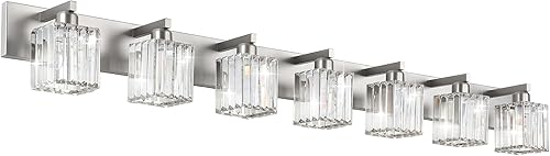 Miniatura 13 de Aipsun Accesorios de Lámparas de Tocador de Baño Lámpara de Tocador de Cristal 5 Luces Moderna de Latón Accesorios de Iluminación de Baño (Excluye