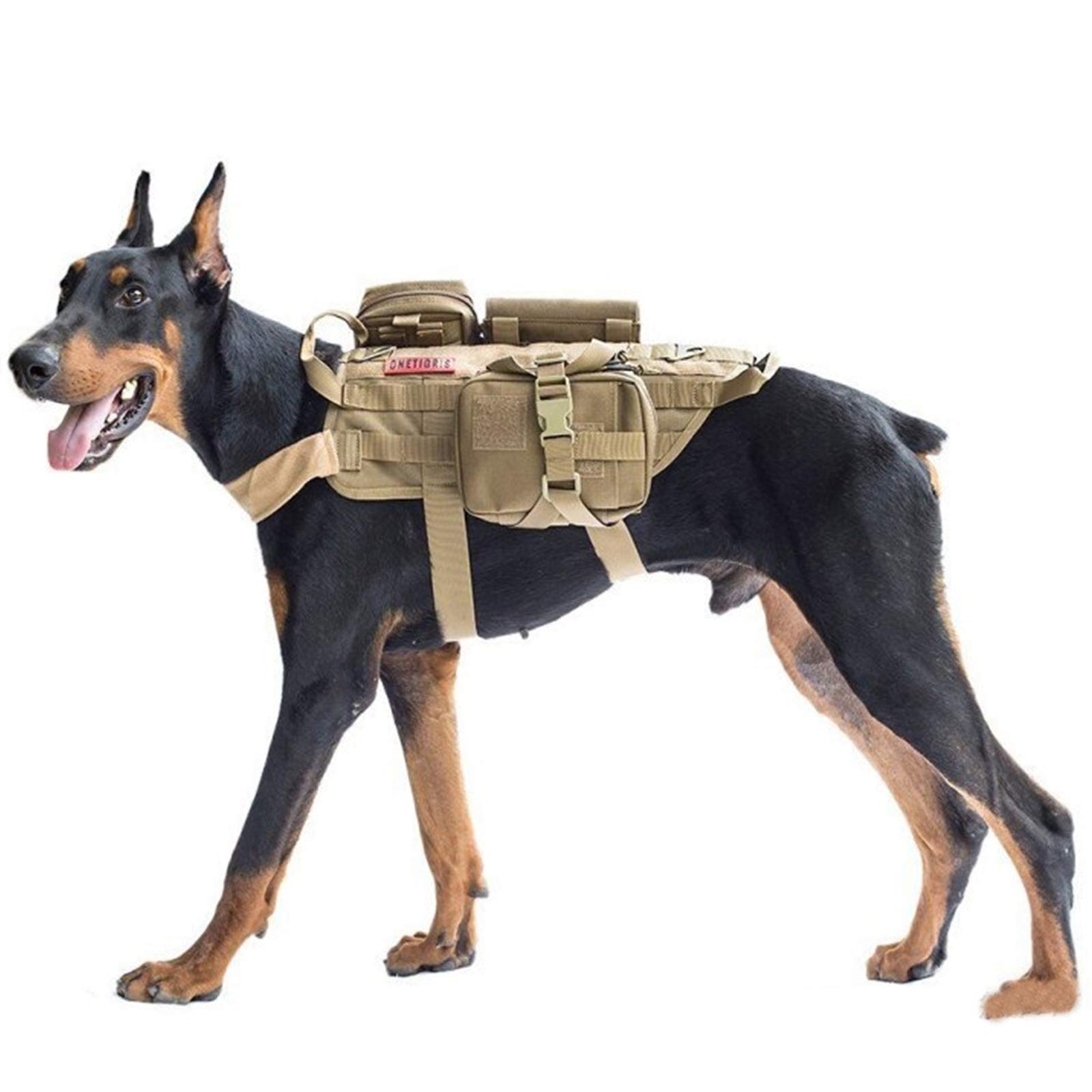 Pettorina tattica per cani con manico anti-trazione e tasche staccabili per addestramento e lavoro di servizio