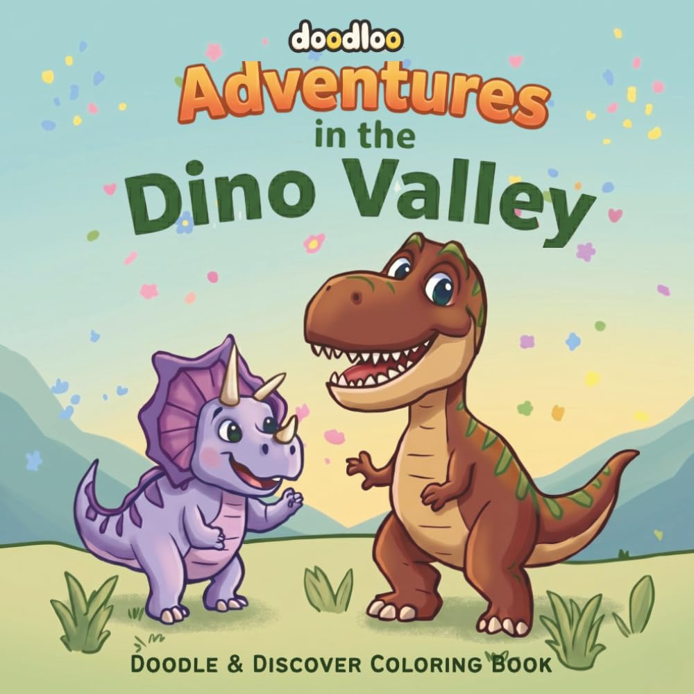 Adventures in the Dino Valley: A Super Cute Coloring Book for Teens and Adults: Friendly Dinosaurs in Modern Settings for Creative Fun and Relaxation