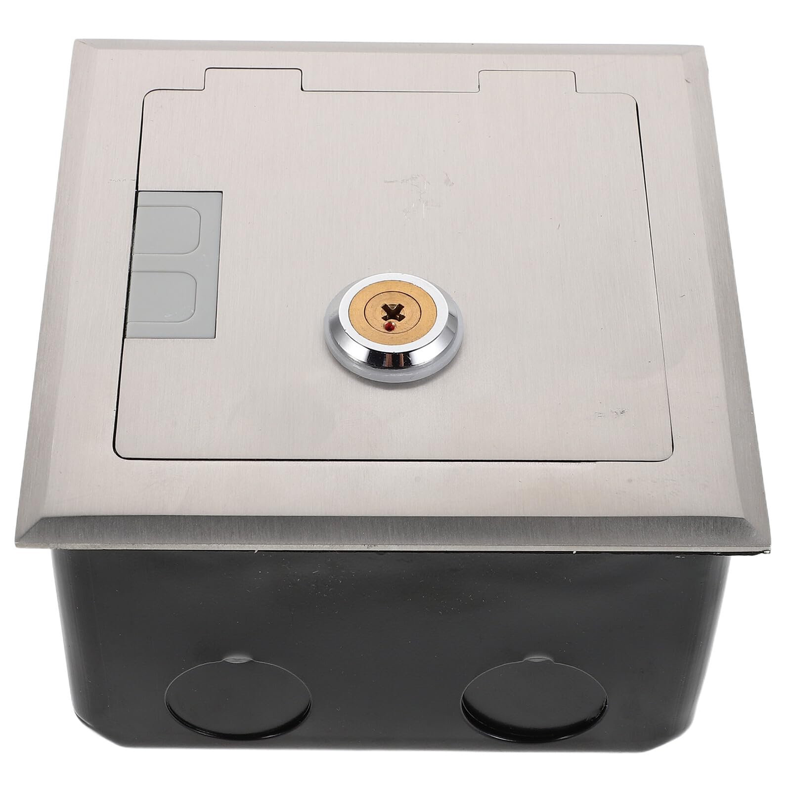 Artibetter Caja De Enchufe De Acero Inoxidable Con Cerradura Tapa De Tomacorrientes Oculta Para Interiores Para Baño y Oficina Modelo