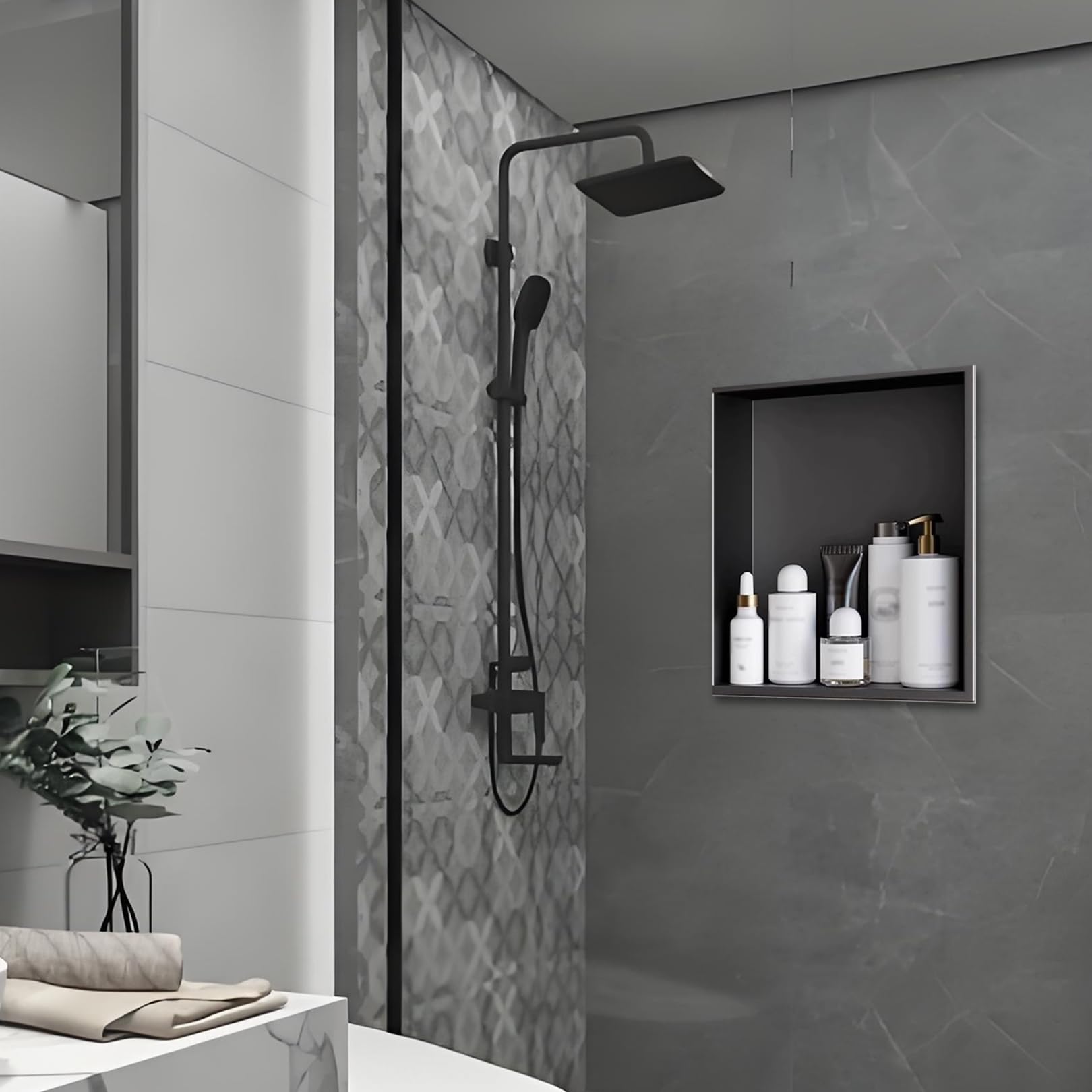 Niche de douche LED encastrable pour optimiser l'espace de la salle de bain