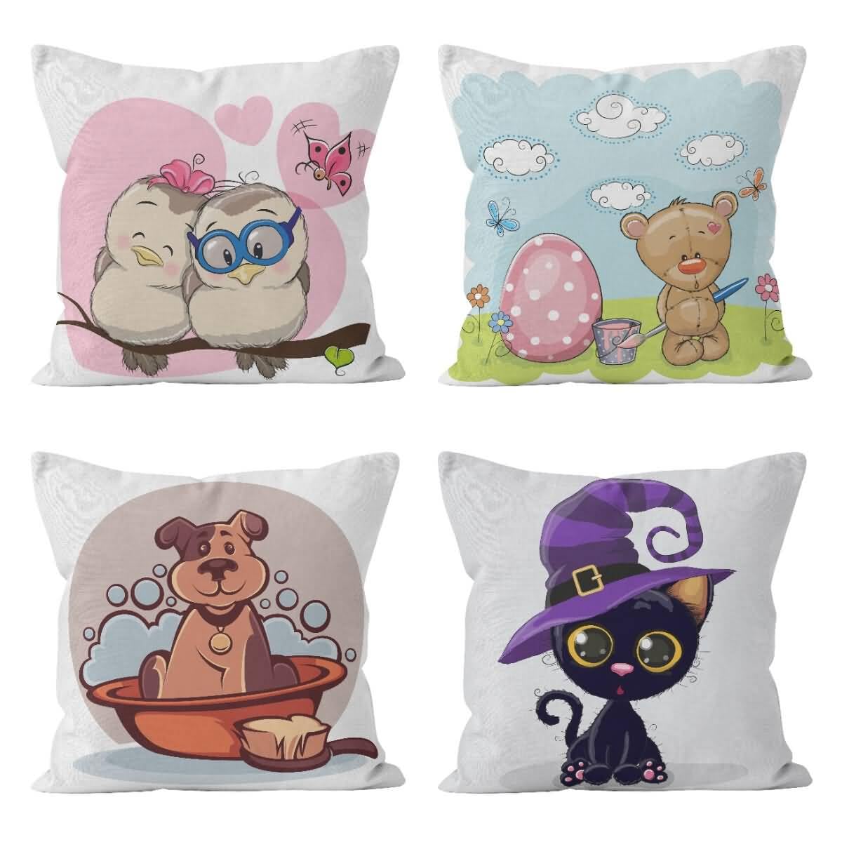 Taie d'oreiller One Piece et housse de coussin chouette, le lot de 4 cadeaux idéaux
