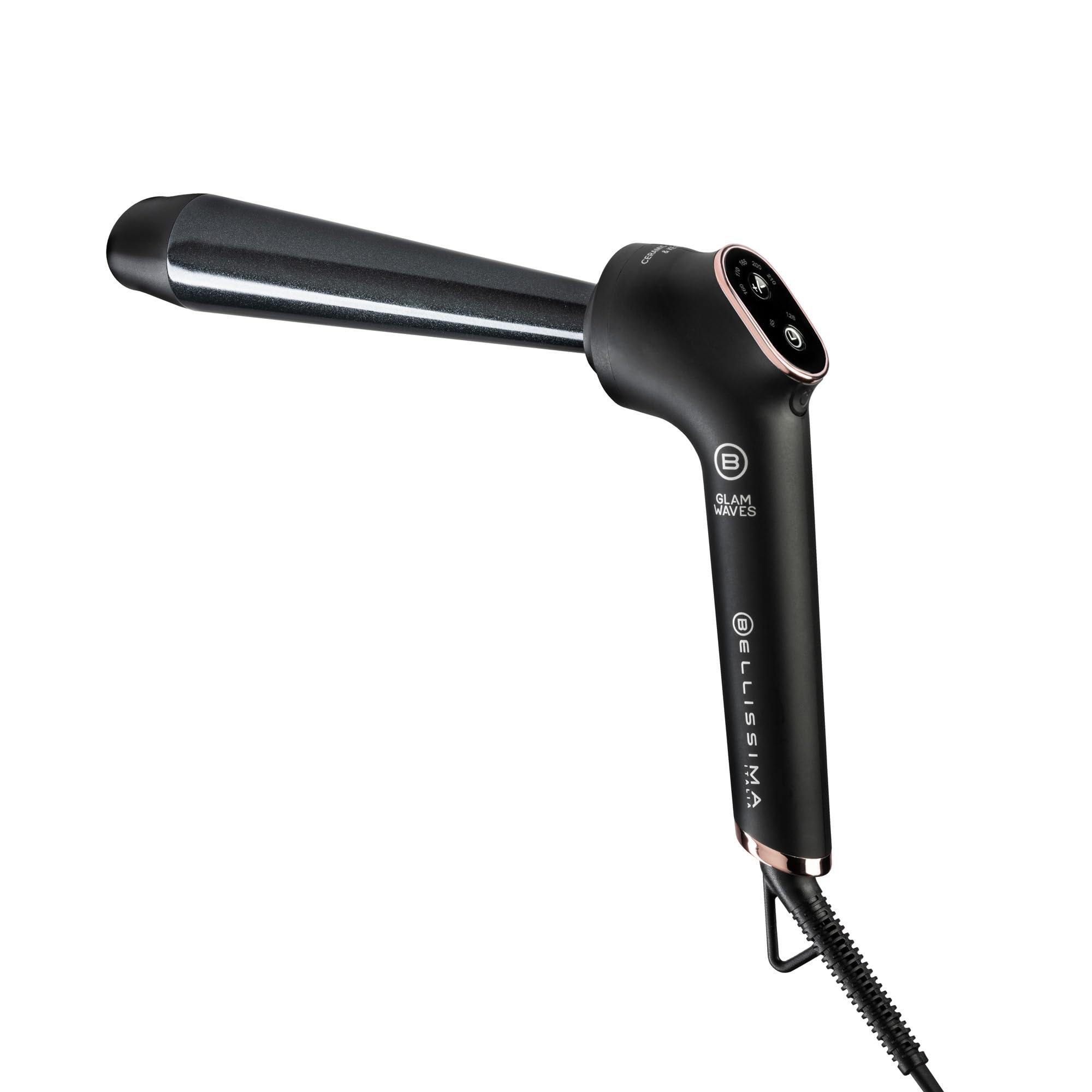 Bellissima Glam Waves, lokówka, stożkowy kształt, wyświetlacz, 5 temperatur, powłoka diamentowo-ceramiczna i keratynowa, stała temperatura, końcówka zapobiegająca oparzeniom, szybkie nagrzewanie