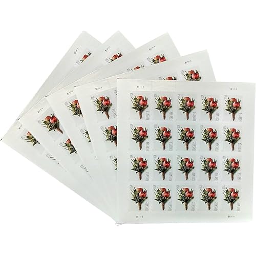 100 Celebration Boutonniere Wedding Forever Postage Stamps #5199 (5 Sheets of 20)