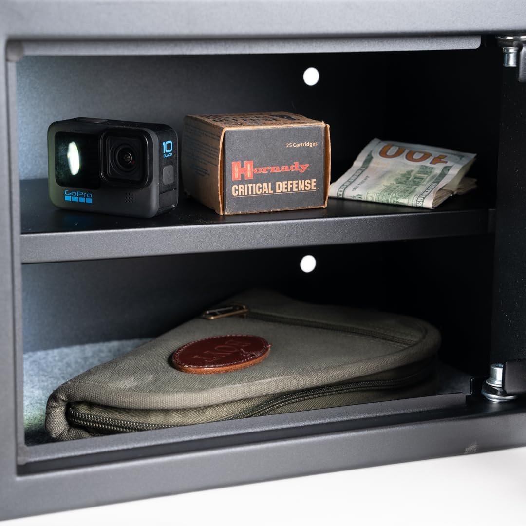 Machir Personal Biometric Steel Safe with Fingerprint Identification (Batteries Included)