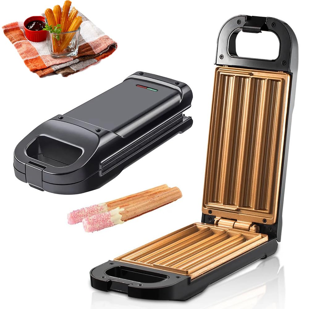Machine à Churros, Machine à Desserts antiadhésive 850 W, Mini Machine à Petit-déjeuner, Machine à Churros électrique Portable multifonctionnelle, Appareil de Cuisine pour Beignets espagnols