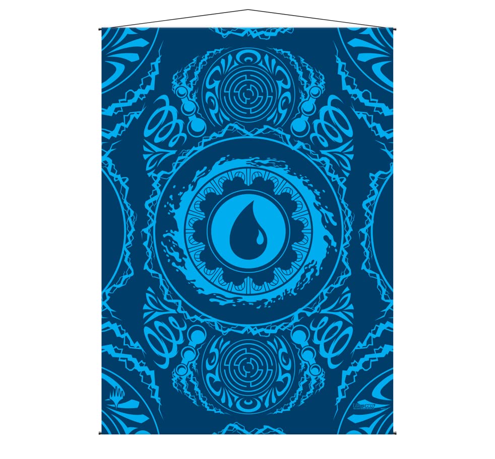 Ultra Pro - Magic: The Gathering Mana 7 Wall Scroll Island - Add a Pop of Color to Your Room, Office, Living Room and Show off the Vibrant Artwork to Friends and Family