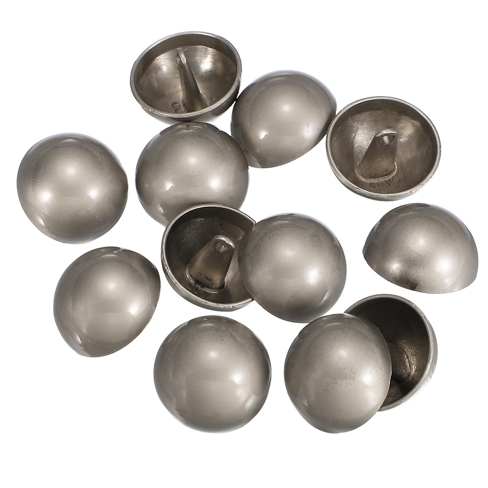 sourcing map 12pcs Half-Domed Metal Sewing Buttons, 23mm / 0.91" Half Round Mushroom Pearl Cap Metal Buttons with Shank for Blazer Suit Coat Jacket Cloth Garment Decoration, Misty Silver
