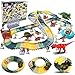 DigHealth 225 PCS Circuit Voiture Dinosaure Flexible, Pistes de Course Jouet Dinosaure avec Véhicules Militaires, Soldats, Cage, Pentes, Obstacles et Arbres, Cadeau d'Anniversaire pour Enfants 3-8 Ans