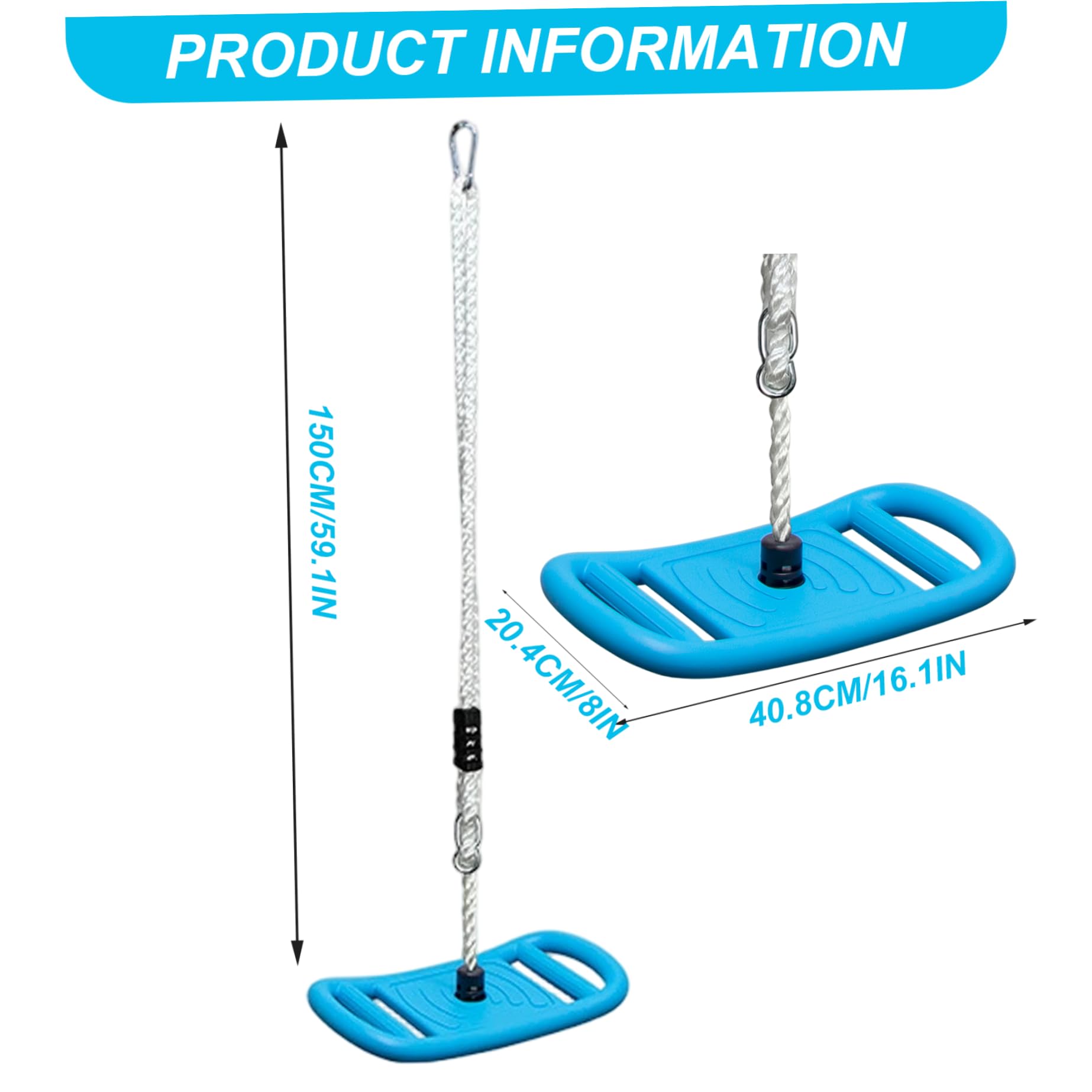 Columpio para niños, Columpio para árbol con Cuerda de Escalada 3 en 1, Asiento de Disco Ajustable y Cuerda sin enredos para Juegos de Juegos en Interiores o Exteriores para Columpios de árboles